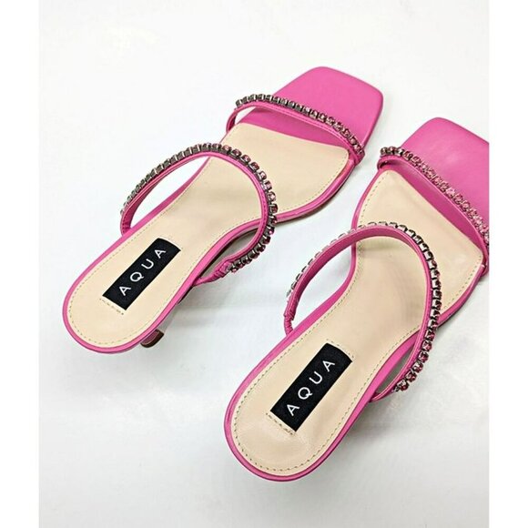 Aqua Women's Lily Slip On Embellished Sandals Pink Size 8.5 (MSRP $138) - Picture 7 of 10